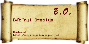 Bányi Orsolya névjegykártya